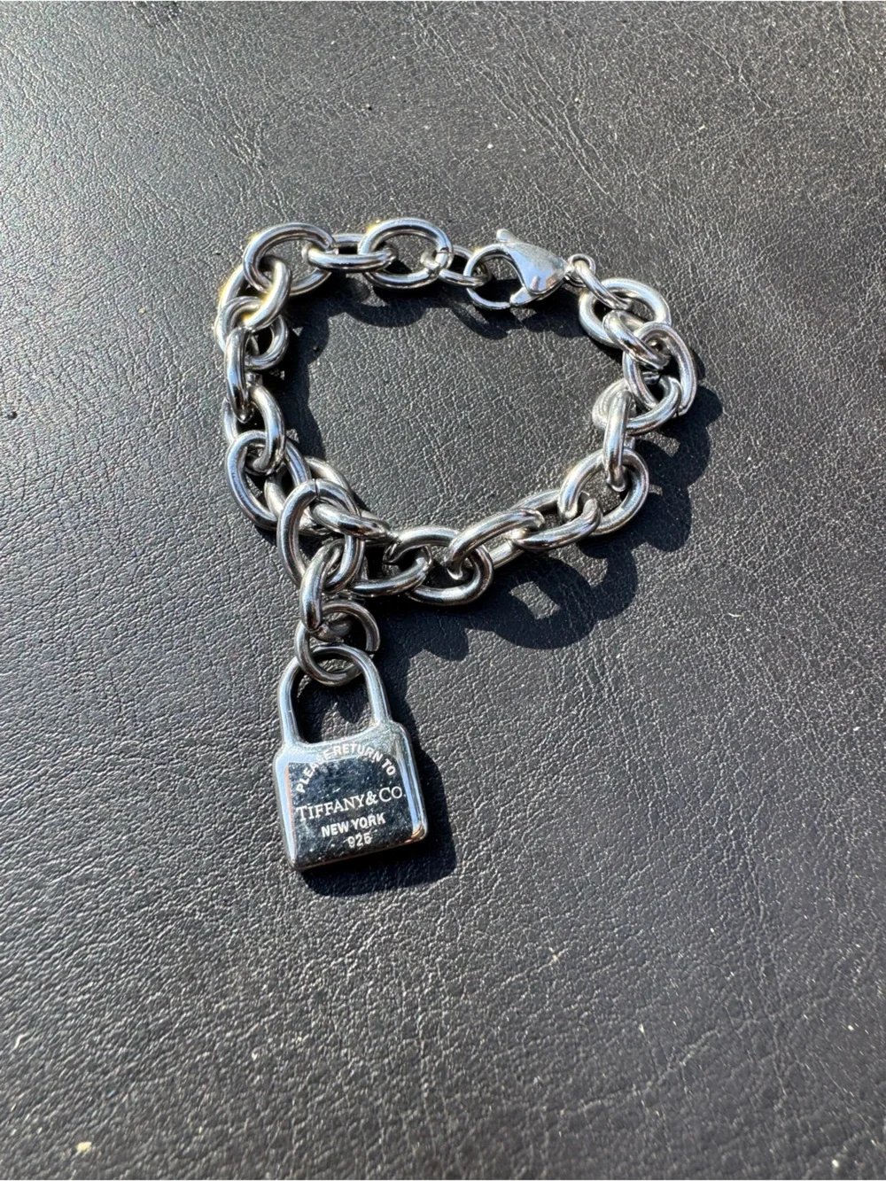 Tiffany & Co. Sterling Silver Padlock Link Bracelet - Silver
